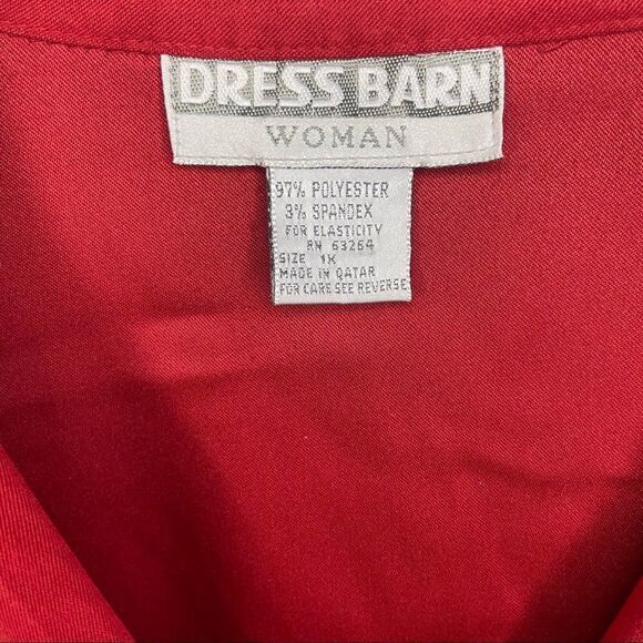 Vintage Dress barn red suede button up long sleeve - Picture 4 of 9